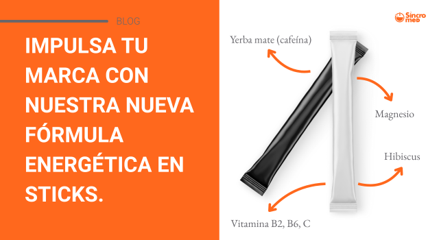Ingredientes de nuestra fórmula energética en formato sticks.